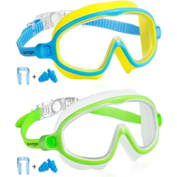 Swim Goggles 2 Pack Anti-Fog Anti-UV Wide View Swimming Goggles