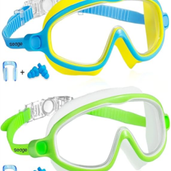 Swim Goggles 2 Pack Anti-Fog Anti-UV Wide View Swimming Goggles