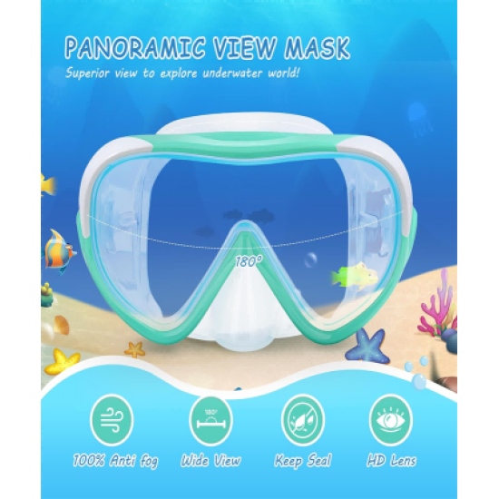 Kids Swim Mask - Ultimate 180° Kids Swim Goggles Anti-Fog Child Diving Mask Leak-Proof Kids Goggles with Nose Cover and Fabric Strap for Ages 4-14 for Swimming, Snorkeling and Diving Kids Swim Mask - Ultimate 180° Kids Swim Goggles Anti-Fog Child Diving Mask Leak-Proof Kids Goggles with Nose Cover and Fabric Strap for Ages 4-14 for Swimming, Snorkeling and Diving
