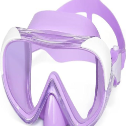 Kids Swim Mask 180° Snorkel Diving Mask, Anti-Fog Child Swim Goggles with Nose Cover No-Leak Swimming Goggles Anti-Shattered Lens