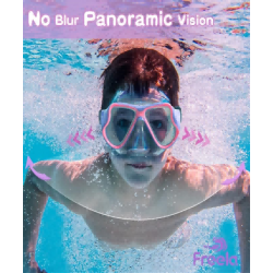 Kids Swim Goggles Diving Mask for Youth 5-14, Tempered Glass Lens, 180° HD View Goggles with Nose Cover for Pool Beach