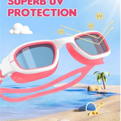 Kids Swim Goggles,Swimming Goggles for Kids 6-14, Anti-Fog UV Protection Pool Goggles for Boys Girls