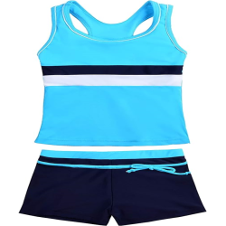 Girls Swimsuit Two Piece Tankini Swimwear with Boyshort