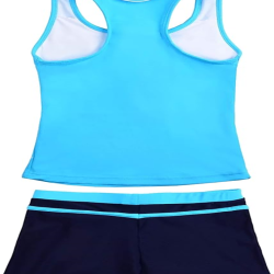 Girls Swimsuit Two Piece Tankini Swimwear with Boyshort
