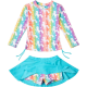 Girls Rash Guard Two Pieces Bathing Suit Long Sleeve Swimsuit Swimming Skirt with Shorts Swimwear Girls Rash Guard Two Pieces Bathing Suit Long Sleeve Swimsuit Swimming Skirt with Shorts Swimwear