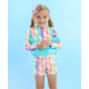 Girls Rash Guard Two Pieces Bathing Suit Long Sleeve Swimsuit Swimming Skirt with Shorts Swimwear Girls Rash Guard Two Pieces Bathing Suit Long Sleeve Swimsuit Swimming Skirt with Shorts Swimwear