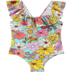 Swimsuits Toddler Bathing Suit Little Kids Cute Swimwear Quick Dry Striped Ruffle Floral Size 2-10T