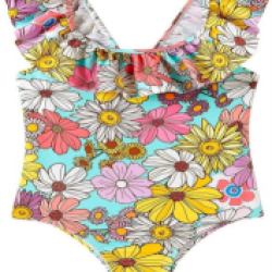 Swimsuits Toddler Bathing Suit Little Kids Cute Swimwear Quick Dry Striped Ruffle Floral Size 2-10T