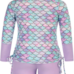 Girls Swimsuit Long Sleeve Rashguard Set 2-Piece Bathing Suit 6-14Y