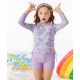 Girls Swimsuit Long Sleeve Rashguard Set 2-Piece Bathing Suit 6-14Y Girls Swimsuit Long Sleeve Rashguard Set 2-Piece Bathing Suit 6-14Y