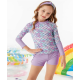 Girls Swimsuit Long Sleeve Rashguard Set 2-Piece Bathing Suit 6-14Y Girls Swimsuit Long Sleeve Rashguard Set 2-Piece Bathing Suit 6-14Y