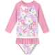 Girls Rash Guard Swimsuit Set Long Sleeve Two Piece Bathing Suit with UPF 50+ UV 2-10 Years Girls Rash Guard Swimsuit Set Long Sleeve Two Piece Bathing Suit with UPF 50+ UV 2-10 Years