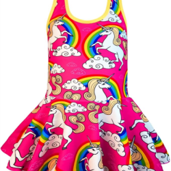 Rainbow Unicorn Swimsuit Stars Print Swimwear Bathing Suit