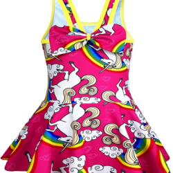Rainbow Unicorn Swimsuit Stars Print Swimwear Bathing Suit
