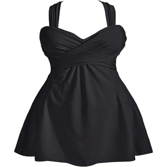 Women's Elegant Crossover One Piece Swimdress Floral Skirted Swimsuit Women's Elegant Crossover One Piece Swimdress Floral Skirted Swimsuit