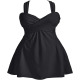 Women's Elegant Crossover One Piece Swimdress Floral Skirted Swimsuit Women's Elegant Crossover One Piece Swimdress Floral Skirted Swimsuit