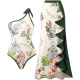 Women's One Piece Swimsuit with Beach Cover up Wrap Skirt Sarong Retro Floral Print Bikini Set Two Piece Women's One Piece Swimsuit with Beach Cover up Wrap Skirt Sarong Retro Floral Print Bikini Set Two Piece