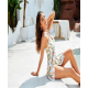 Women's One Piece Swimsuits Tummy Control V Neck Twist Knot Tropical Skirted Swimdress Women's One Piece Swimsuits Tummy Control V Neck Twist Knot Tropical Skirted Swimdress