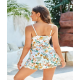 Women's One Piece Swimsuits Tummy Control V Neck Twist Knot Tropical Skirted Swimdress Women's One Piece Swimsuits Tummy Control V Neck Twist Knot Tropical Skirted Swimdress