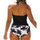Womens Two-Piece Tankini Set Cow Skull with Leopard Print Sets Swimwear Tankini Top Sets Swimwear Womens Two-Piece Tankini Set Cow Skull with Leopard Print Sets Swimwear Tankini Top Sets Swimwear