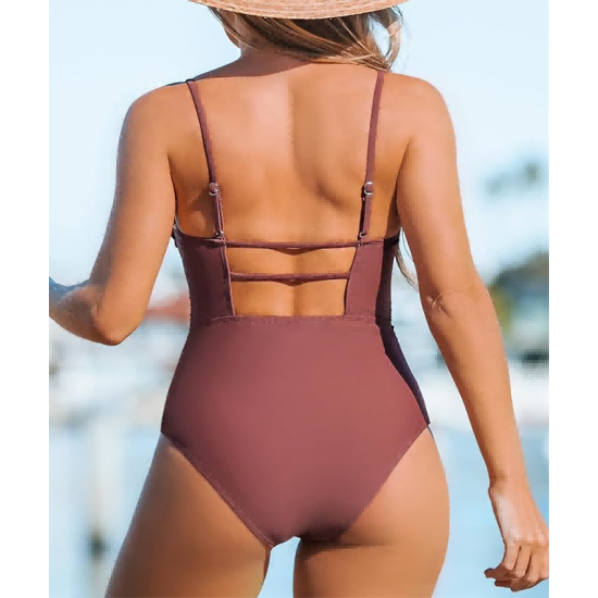 Women Swimsuit One Piece Bathing Suit Square Neck Cutout Back Tummy Control with Adjustable Spaghetti Straps Women Swimsuit One Piece Bathing Suit Square Neck Cutout Back Tummy Control with Adjustable Spaghetti Straps
