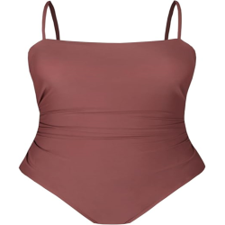 Women Swimsuit One Piece Bathing Suit Square Neck Cutout Back Tummy Control with Adjustable Spaghetti Straps