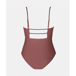 Women Swimsuit One Piece Bathing Suit Square Neck Cutout Back Tummy Control with Adjustable Spaghetti Straps