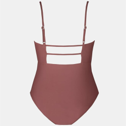 Women Swimsuit One Piece Bathing Suit Square Neck Cutout Back Tummy Control with Adjustable Spaghetti Straps
