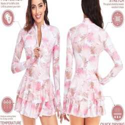 Rash Guard for Women, 1 Piece Modest Swimsuits for Women - Long Sleeve Swimsuits UV UPF 50+ Swim Shirt