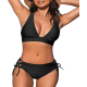 Bikini Set for Women Two Piece Swimsuit V Neck Triangle Top Wide Straps Cross Back Lace up Mid Rise Bikini Set for Women Two Piece Swimsuit V Neck Triangle Top Wide Straps Cross Back Lace up Mid Rise
