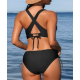 Bikini Set for Women Two Piece Swimsuit V Neck Triangle Top Wide Straps Cross Back Lace up Mid Rise Bikini Set for Women Two Piece Swimsuit V Neck Triangle Top Wide Straps Cross Back Lace up Mid Rise