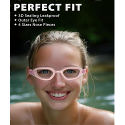 Swim Goggles,W2 Swimming Goggles for Adult Men Women, Anti-fog UV Protection No Leaking
