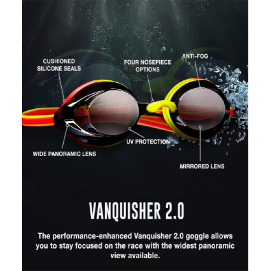 Unisex-Adult Swim Goggles Mirrored Vanquisher 2.0 Unisex-Adult Swim Goggles Mirrored Vanquisher 2.0