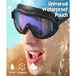 Swim Goggles for Adult, No Leaking Anti-Fog UV Protection Swimming Goggles,180° Wide View Clear Vision Pool Goggles