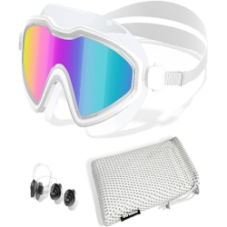 Swim Goggles, Wide View No Leaking Swimming Goggles, Anti-fog & Anti-UV Fashion Swim Goggles for Adult Men Women Youth