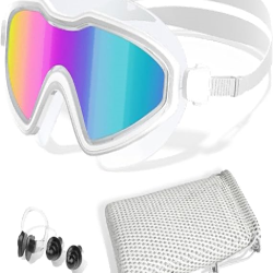 Swim Goggles, Wide View No Leaking Swimming Goggles, Anti-fog & Anti-UV Fashion Swim Goggles for Adult Men Women Youth