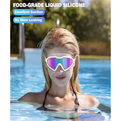 Swim Goggles, Wide View No Leaking Swimming Goggles, Anti-fog & Anti-UV Fashion Swim Goggles for Adult Men Women Youth