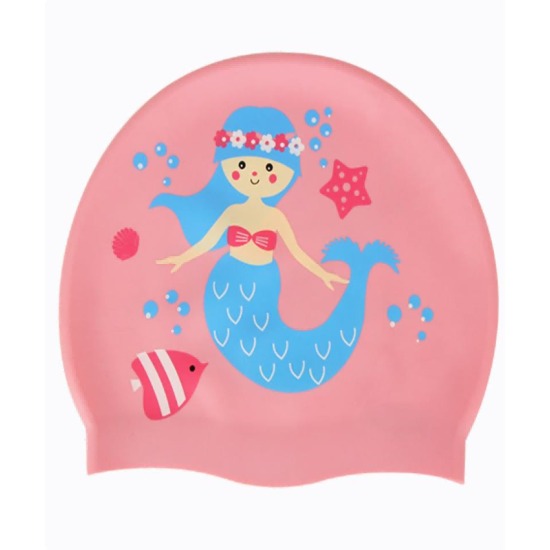 Children's silicone swimming cap boys girls long hair waterproof ear protection does not strangle head cute swim cap swimming equipment Children's silicone swimming cap boys girls long hair waterproof ear protection does not strangle head cute swim cap swimming equipment