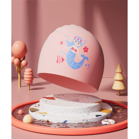 Children's silicone swimming cap boys girls long hair waterproof ear protection does not strangle head cute swim cap swimming equipment Children's silicone swimming cap boys girls long hair waterproof ear protection does not strangle head cute swim cap swimming equipment
