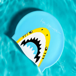 Children's swim cap silicone girls boys professional swimming waterproof cap cartoon cute elastic swimming cap