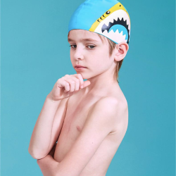 Children's swim cap silicone girls boys professional swimming waterproof cap cartoon cute elastic swimming cap