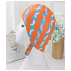 Cartoon Printed Swimming Cap Female Cute Long Hair Swimming Cap Fabric Ladies Adult Swimming Cap