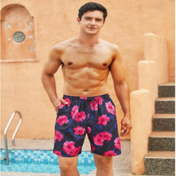 Mens Swim Trunks Beach Shorts Quick Dry Hawaiian Swimming Shorts with Pockets Swimwear Bathing Suits for Men