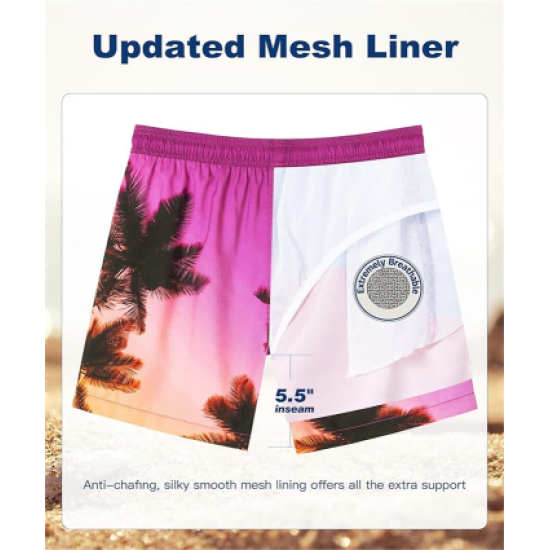 Mens Swim Trunks 5 Inch Swim Shorts Quick Dry Bathing Suits for Men Beach Shorts Mesh Lining Swimming Trunks Mens Swim Trunks 5 Inch Swim Shorts Quick Dry Bathing Suits for Men Beach Shorts Mesh Lining Swimming Trunks