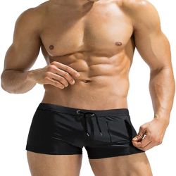 Mens Swim Trunk Swimwear Bathing Suit Swim Brief Square Leg Board Short