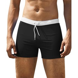Men's Square Leg Swim Briefs Printed Swimsuit Athletic Swimwear Bathing Suit Swimming Trunks