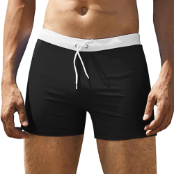 Men's Square Leg Swim Briefs Printed Swimsuit Athletic Swimwear Bathing Suit Swimming Trunks