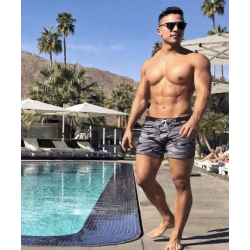 Swimwear Men Basic Long Swimming Trunk Surf Camo Shorts Swimsuits Pocket
